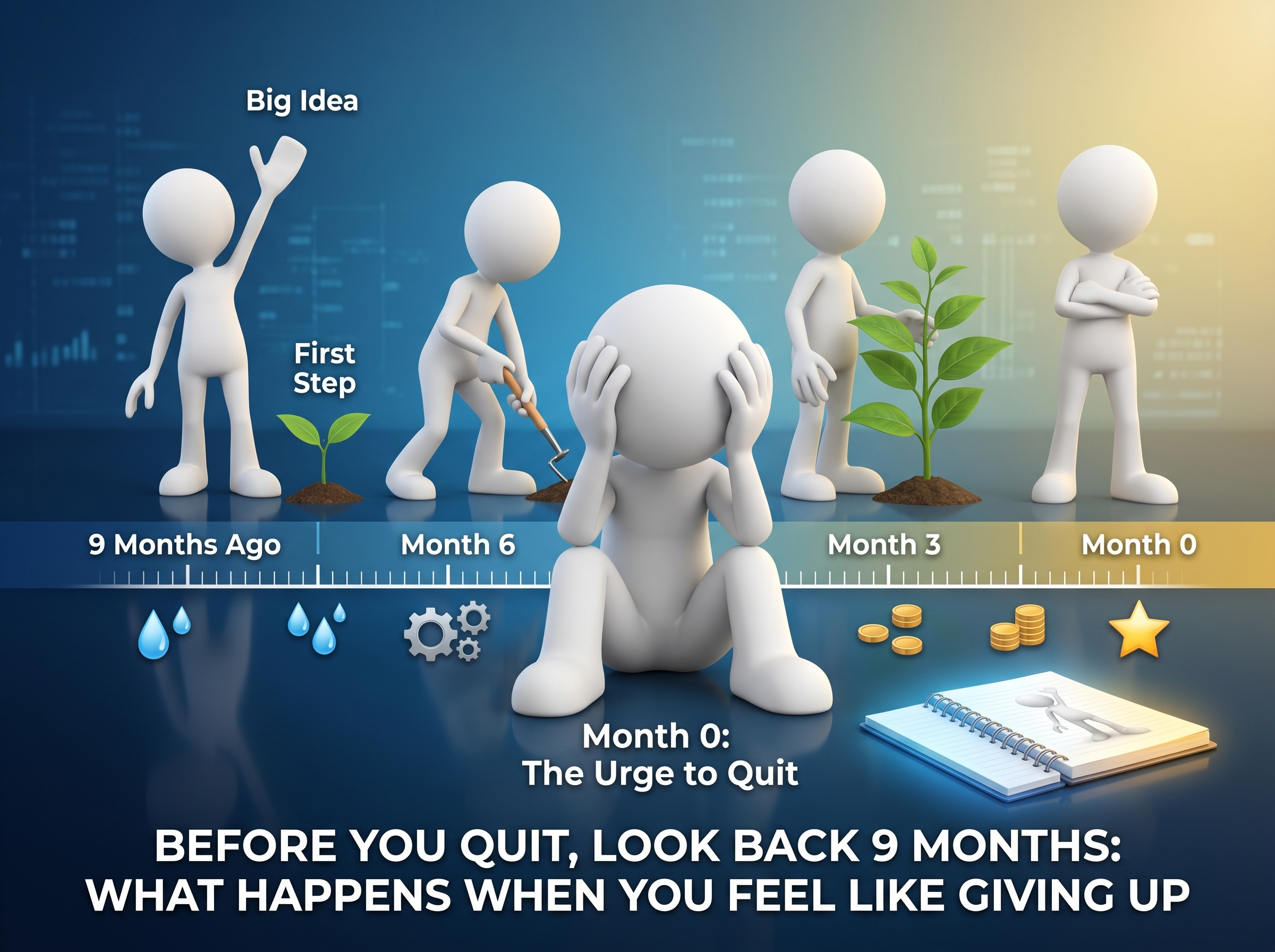 Before You Quit, Look Back 9 Months: What Happens When You Feel Like Giving Up